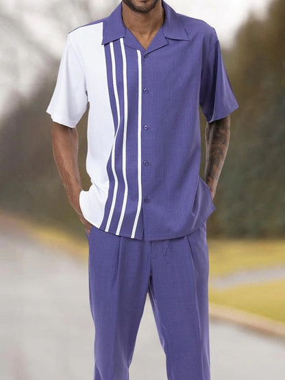 Stylish men's two-piece set for warm days - summer classic