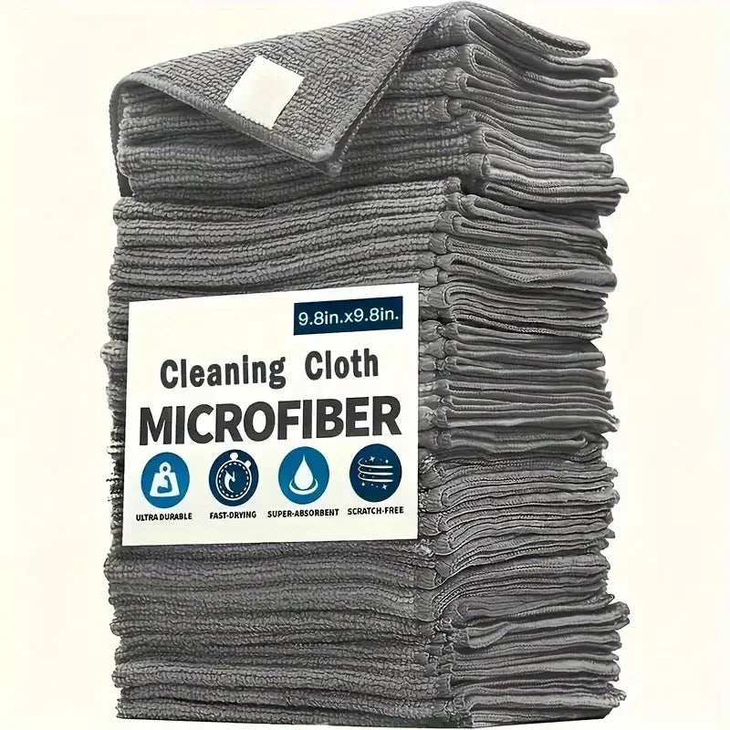5-Piece Microfiber Cleaning Cloth Set - Soft & Absorbent, Reusable 2