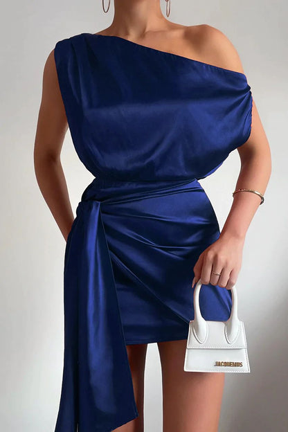 Trendy One Shoulder Mini Dress - Julia