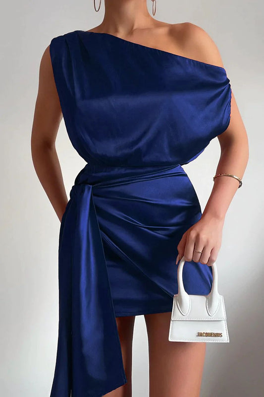 Trendy One Shoulder Mini Dress - Julia