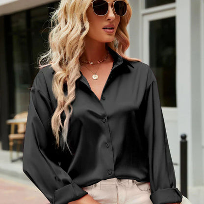 Satin-finish elegant women's blouse – Mireille