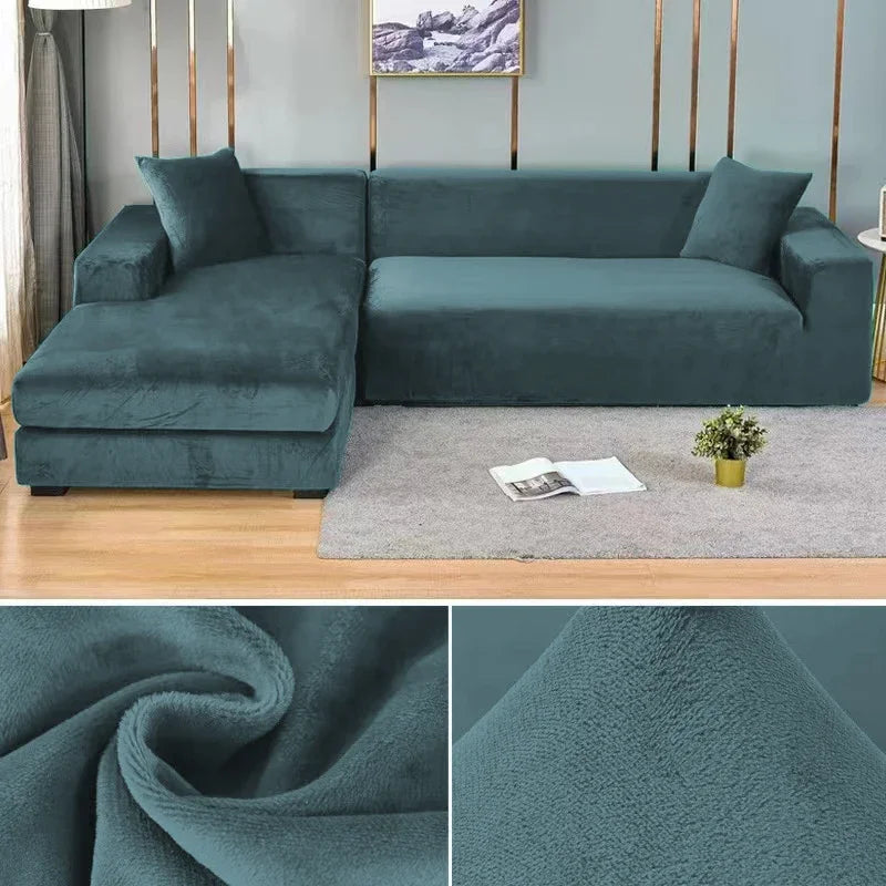 Stretch Velvet Sofa Cover with Luxury Finish - Sofina