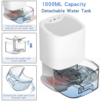 1000ml Portable 2-in-1 Dehumidifier with Air Filter & Night Light – Aveline