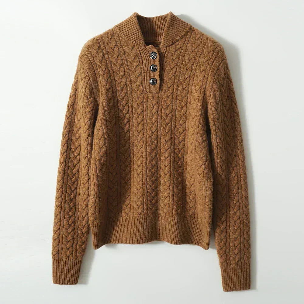 Arden Button-Up Cashmere Sweater 17