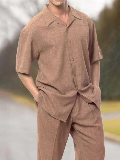 Stylish men's two-piece set for warm days - summer classic