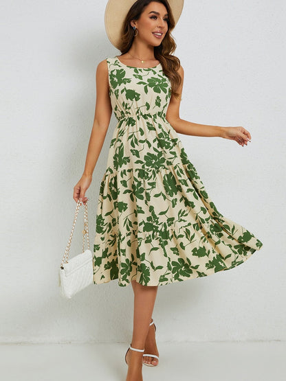 Summery midi dress with floral print – Fenna