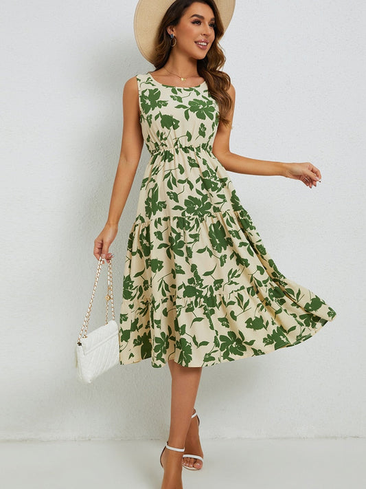 Summery midi dress with floral print – Fenna