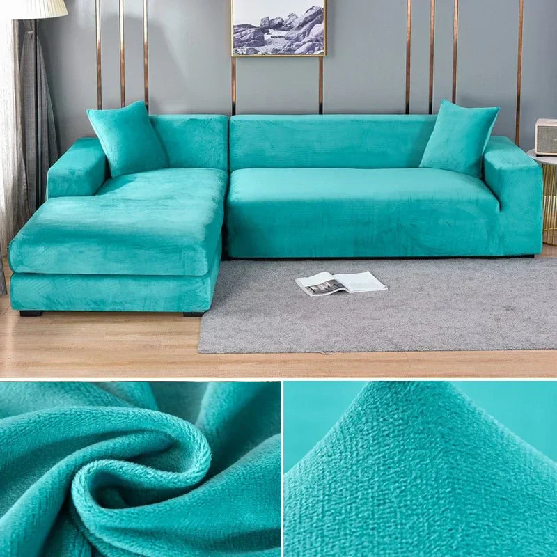 Stretch Velvet Sofa Cover with Luxury Finish - Sofina