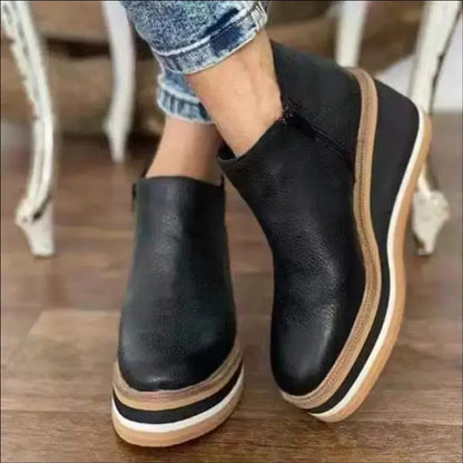 Stylish autumn wedge ankle boots – Mila