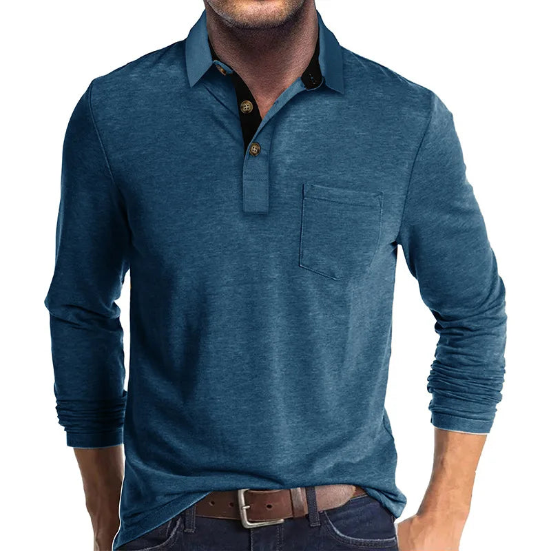 Men's Long Sleeve Polo Breathable & Versatile – Matteo