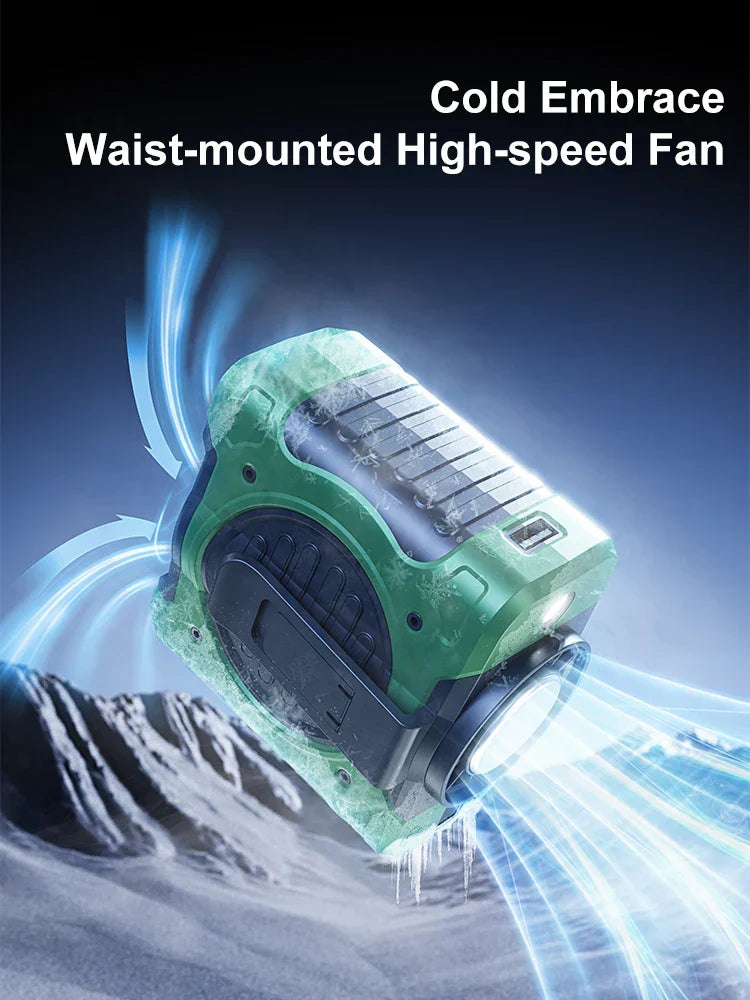 8000mAh Waist Clip Fan with Refrigeration & 199 Speed Settings – ChillMate