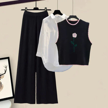 Three-piece women's winter outfit set with cardigan – Marisa