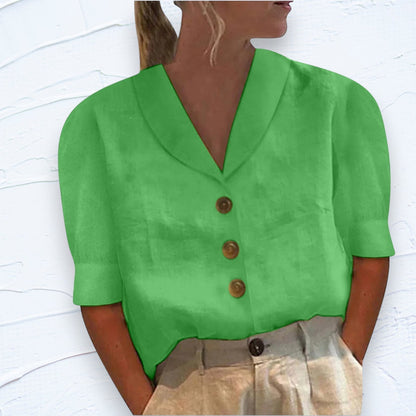Chic Ladies Blouse with Collar and Buttons - Vivienne