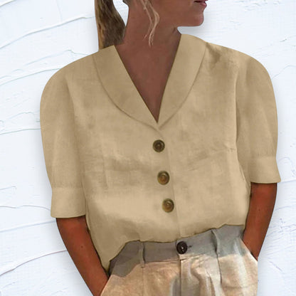 Chic Ladies Blouse with Collar and Buttons - Vivienne