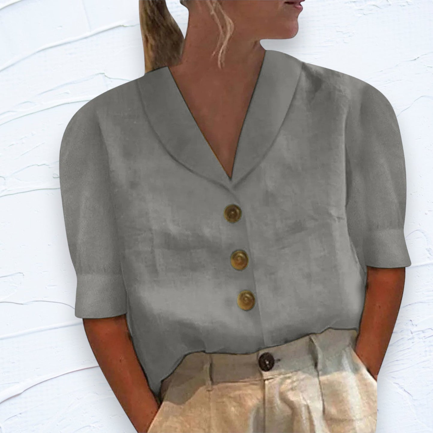 Chic Ladies Blouse with Collar and Buttons - Vivienne