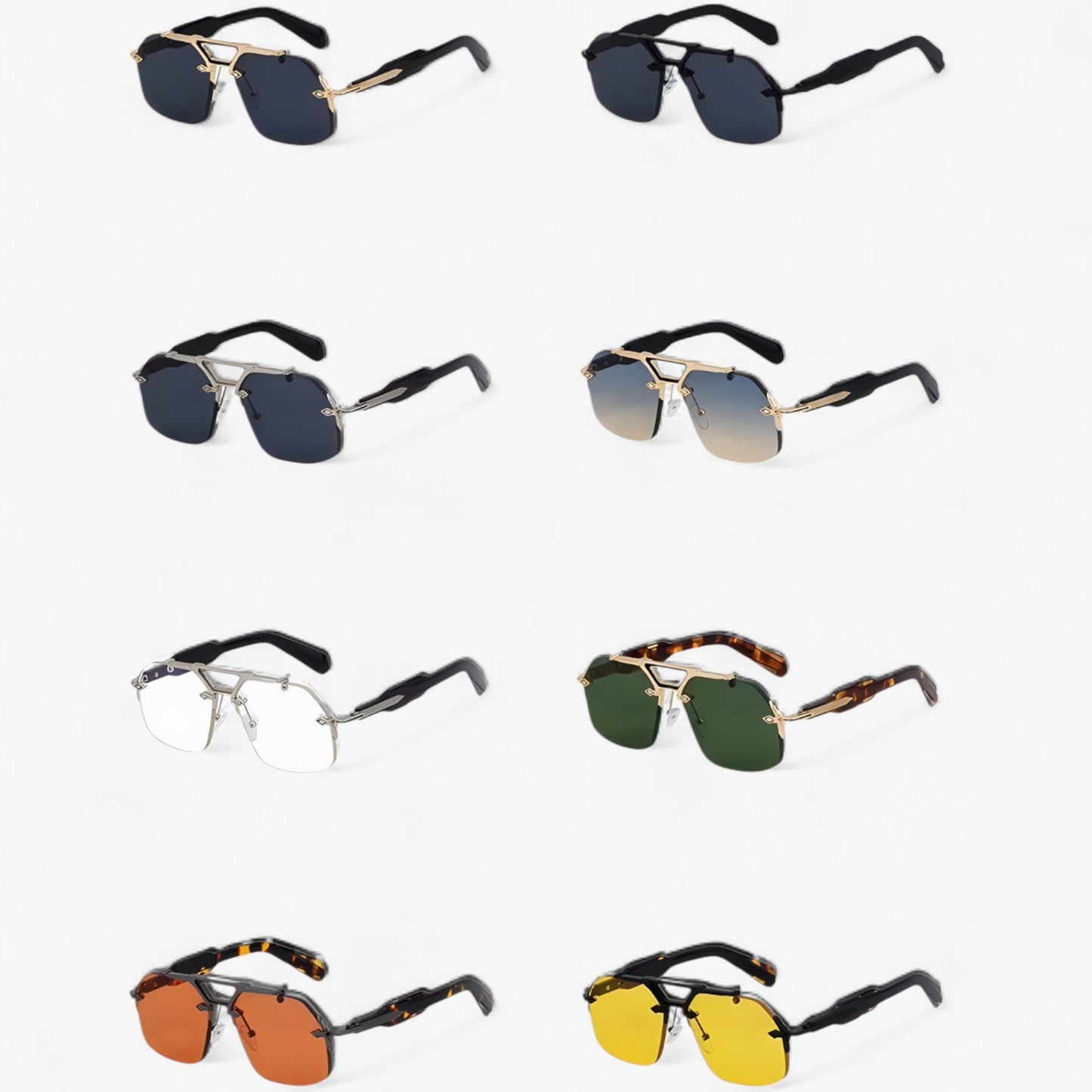 Randless oversized sunglasses with metal accents – Vexor