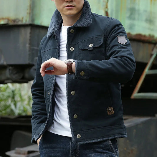 Stylish Men's Jacket with Fur Collar – Lars