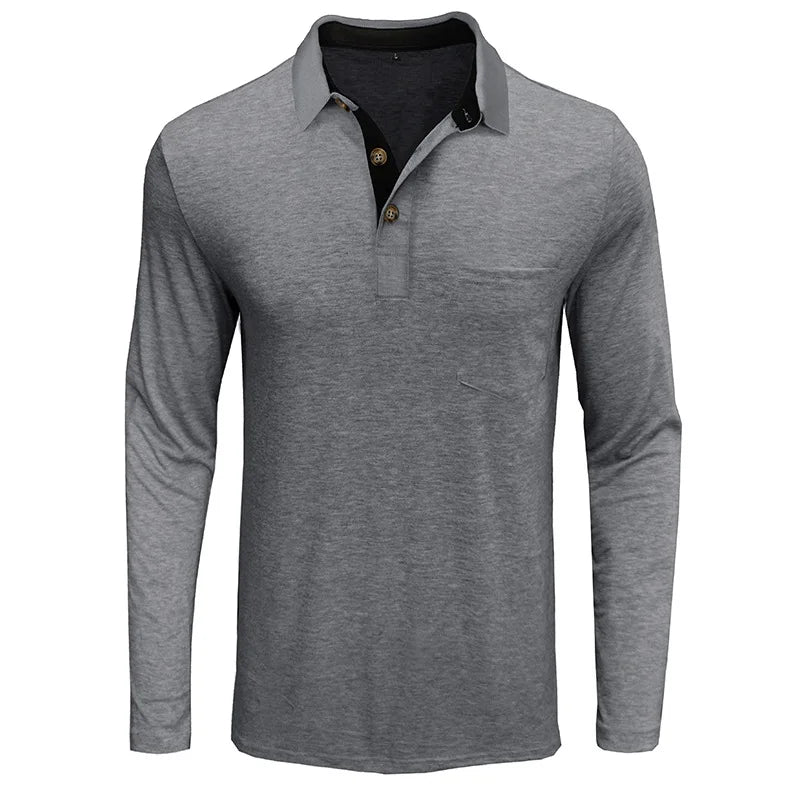 Men's Long Sleeve Polo Breathable & Versatile – Matteo