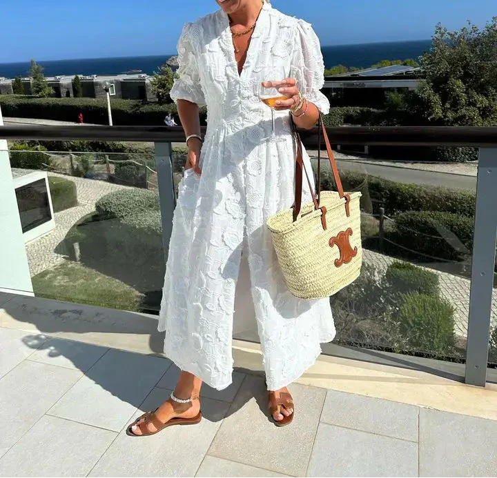 Airy white summer dress – Eleni