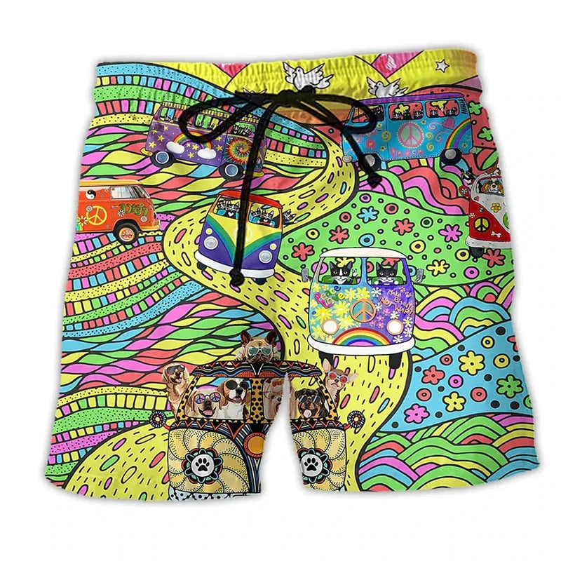 Men's swim shorts with graffiti print – NovaBay