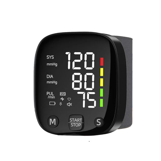Rechargeable LED Wrist Blood Pressure Monitor with Voice Function – HeartGuard