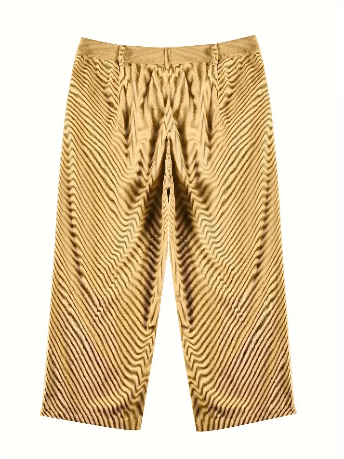Ladies' corduroy trousers with a high waist and straight cut – Elvira