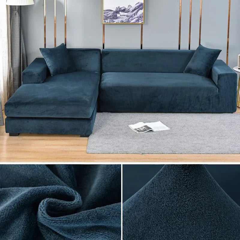 Stretch Velvet Sofa Cover with Luxury Finish - Sofina
