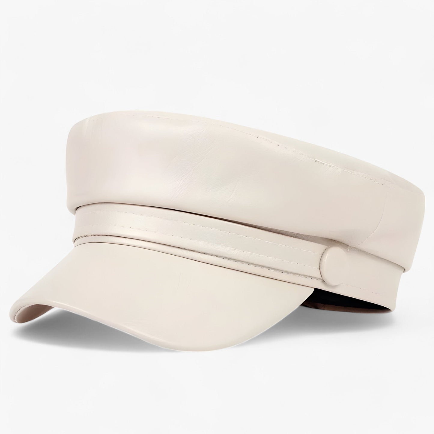 Octagonal women's flat cap made of PU leather – Valence