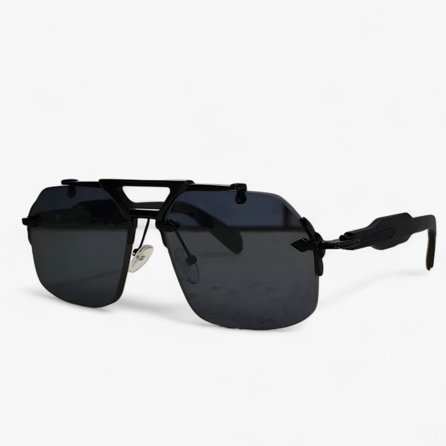 Randless oversized sunglasses with metal accents – Vexor