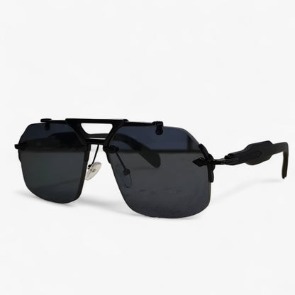 Randless oversized sunglasses with metal accents – Vexor