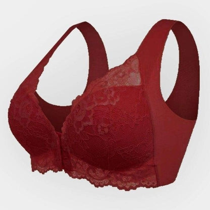 Seamless lace sports bra with front closure - Mireya