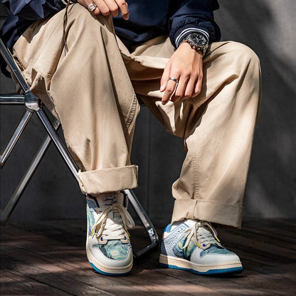 Artistic unisex sneakers with starry night design & comfort sole – Lior