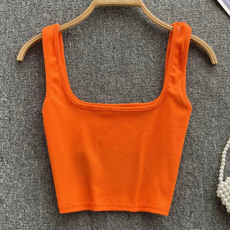 Rugloser Crop-Top in a solid colour – Zayra