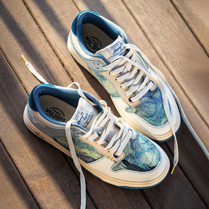 Artistic unisex sneakers with starry night design & comfort sole – Lior