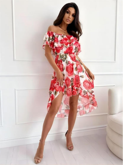Off-the-shoulder mini dress with ruffles – Lina