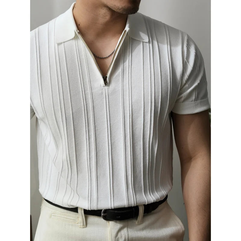 Slim Fit Men's Polo Shirt with Zip – Fabrizio