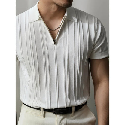 Slim Fit Men's Polo Shirt with Zip – Fabrizio