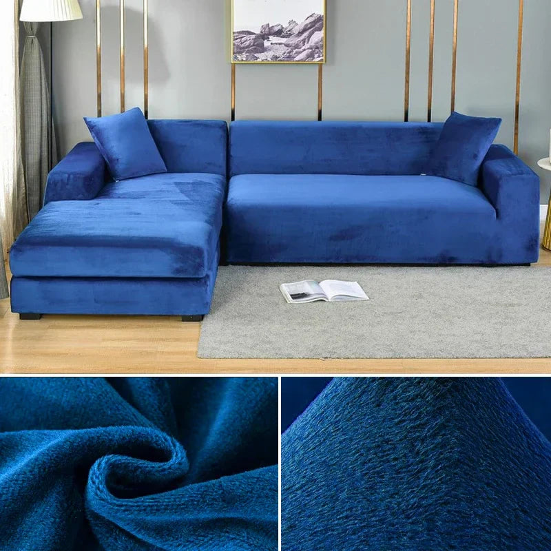 Stretch Velvet Sofa Cover with Luxury Finish - Sofina