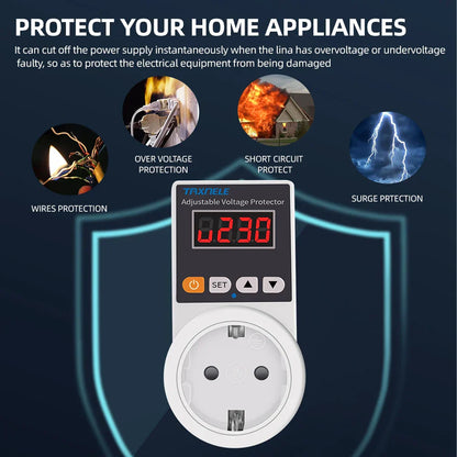 Automatic Voltage Protector Socket with Adjustable Settings – VoltGuard