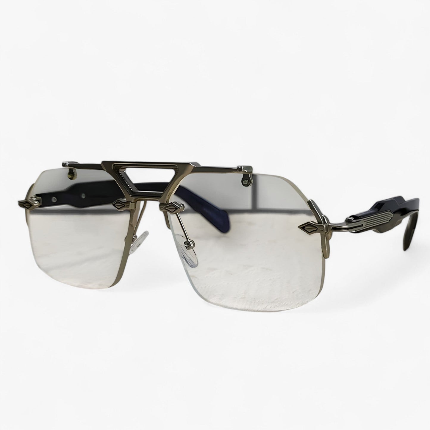 Randless oversized sunglasses with metal accents – Vexor