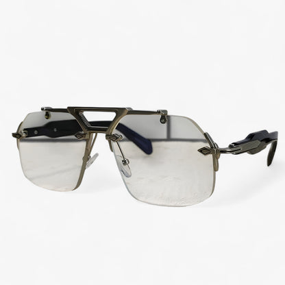Randless oversized sunglasses with metal accents – Vexor