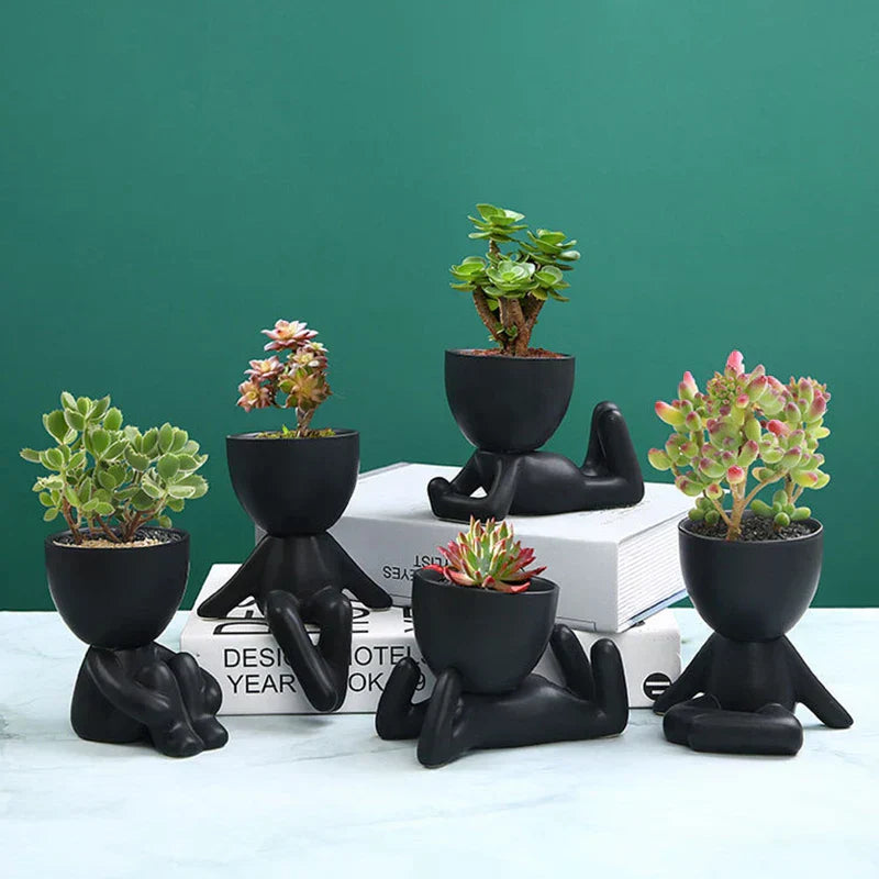 Handmade Ceramic Succulent Planter with Drainage Hole - TerraCotta