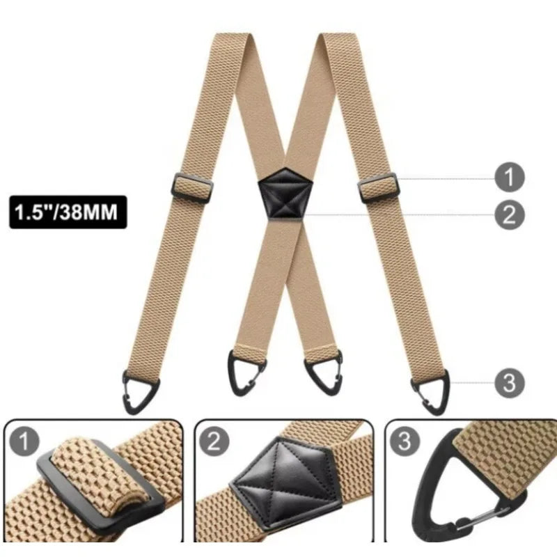 Men's X-Back Suspenders with Adjustable Metal Clips 4