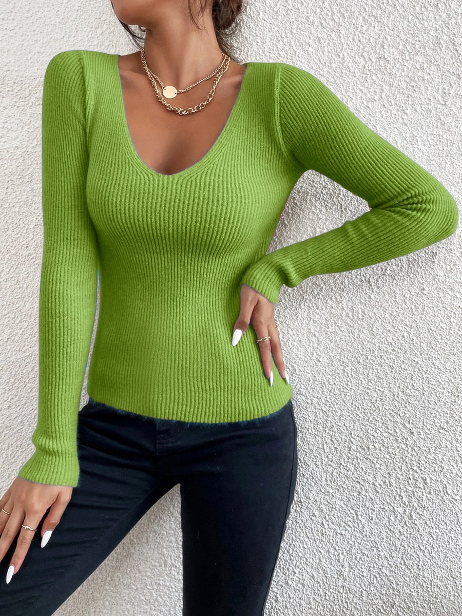 Fine knit V-neck jumper – Lenora