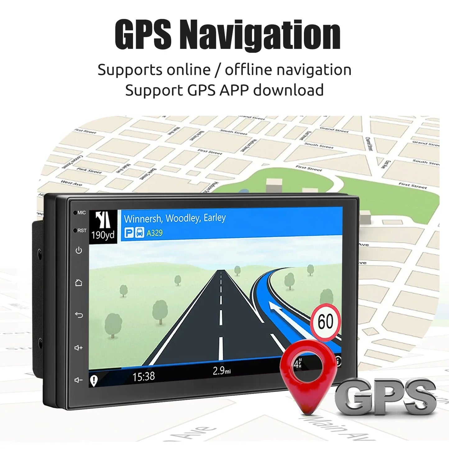 Universal Android Car Stereo with Touchscreen, GPS and Wireless CarPlay
