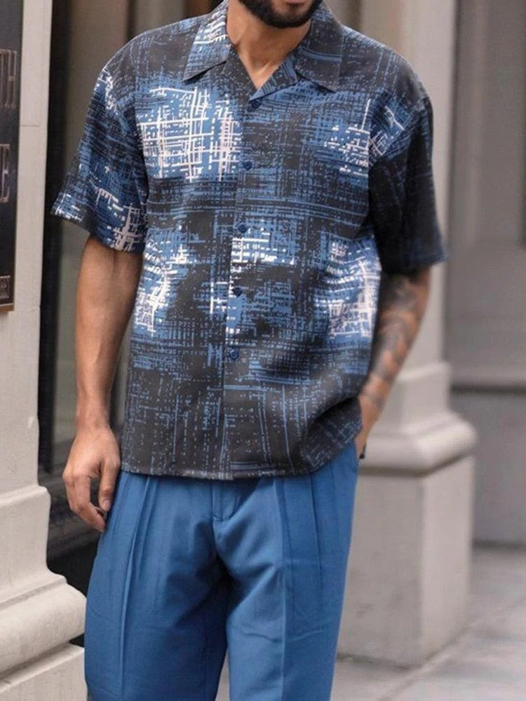 Stylish men's two-piece set for warm days - summer classic