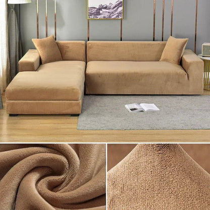 Stretch Velvet Sofa Cover with Luxury Finish - Sofina
