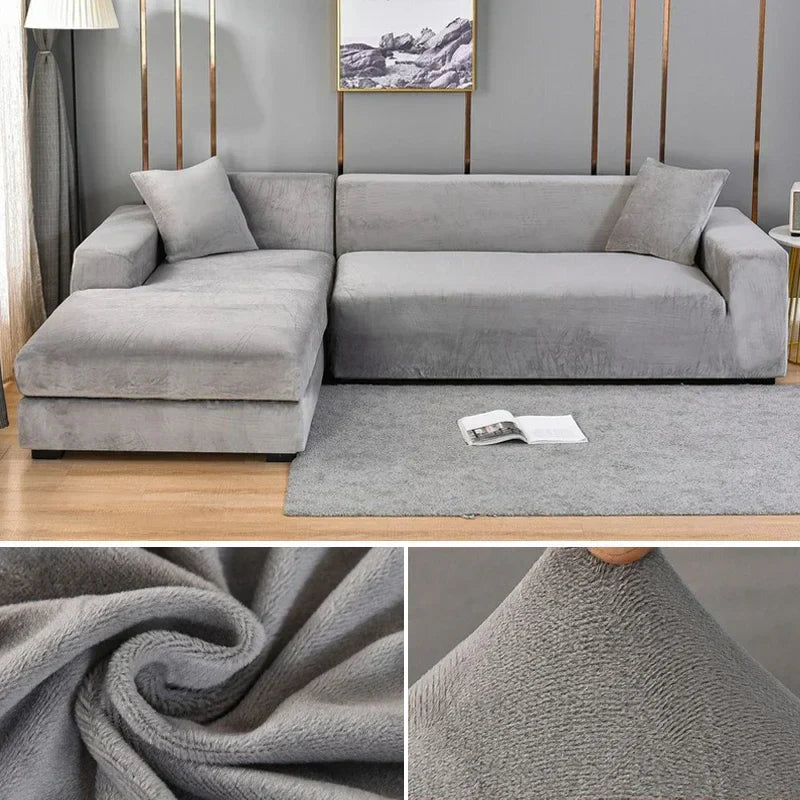 Stretch Velvet Sofa Cover with Luxury Finish - Sofina