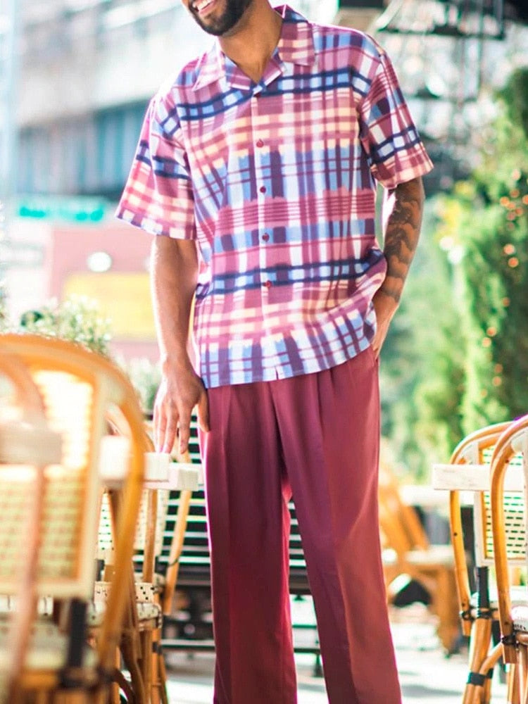 Stylish men's two-piece set for warm days - summer classic