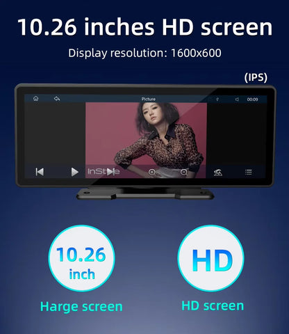 Universal 10.26-Inch Car Multimedia Player with Wireless CarPlay and Android Auto